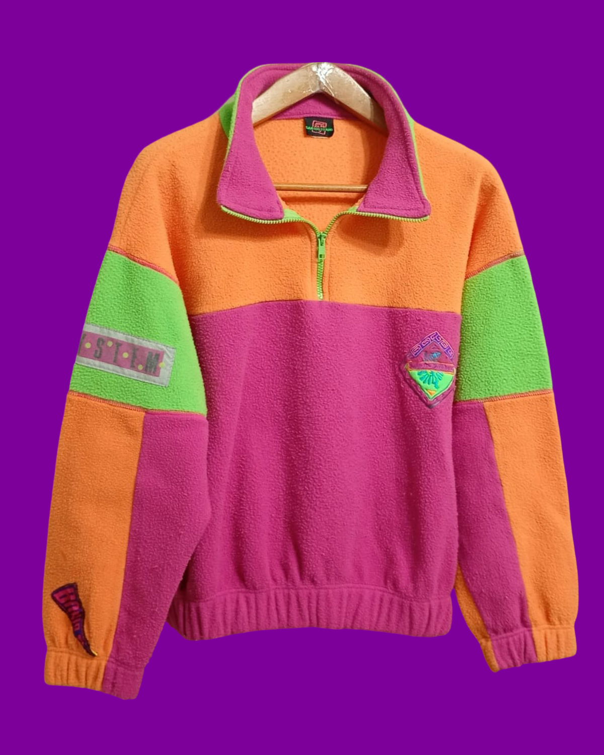 Vintage Multicolor Fantasy 90's Rare Fleece Woman Size M
