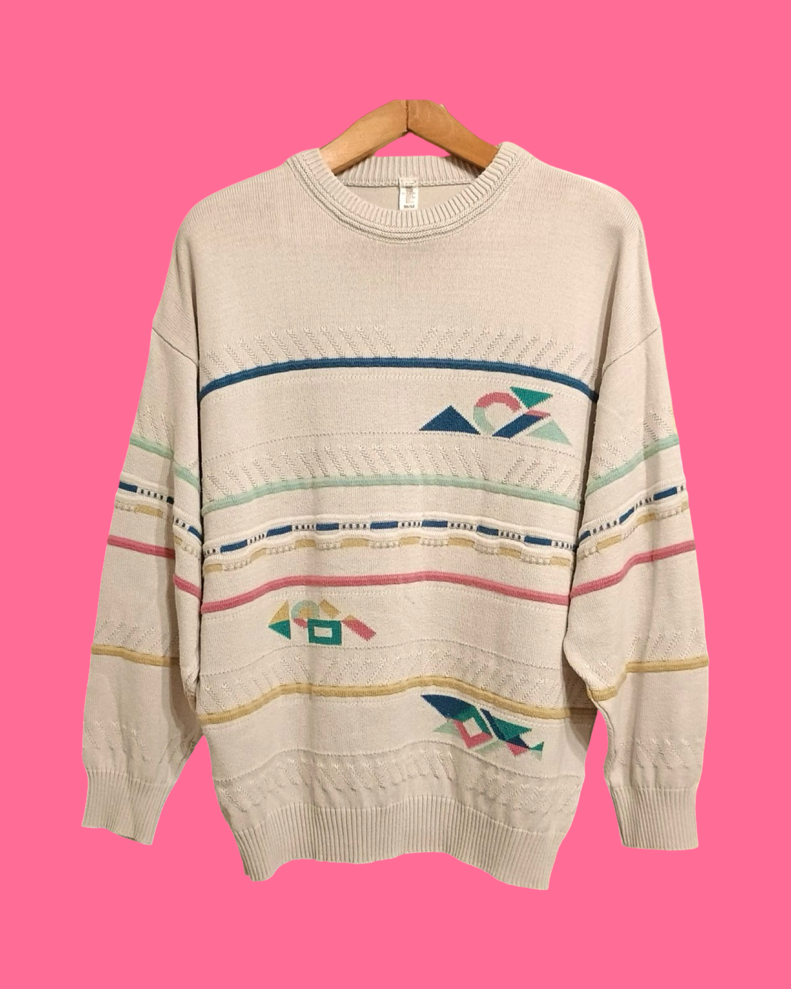 Vintage Multicolor Fantasy 90's Sweater Unisex Size L