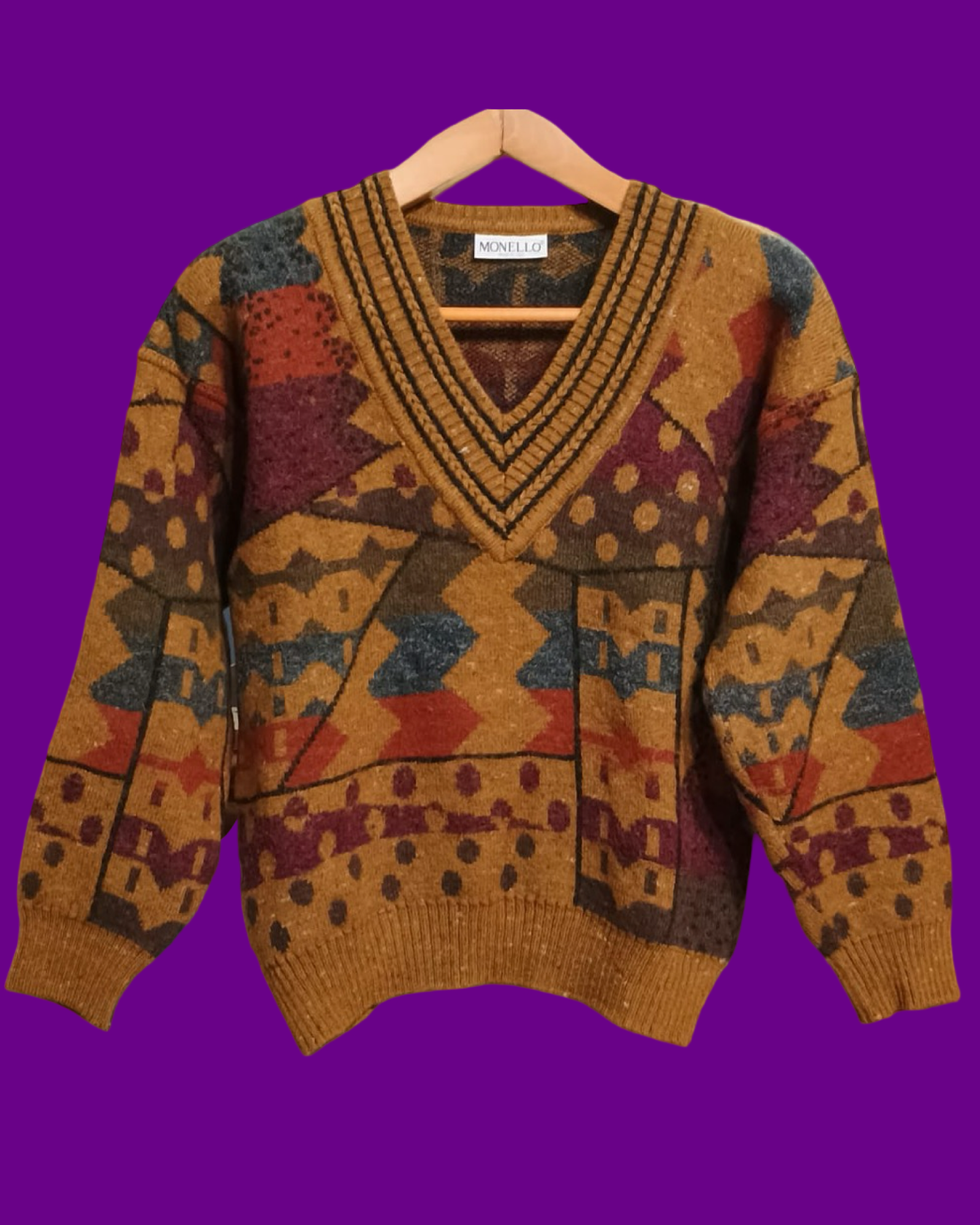 Vintage Multicolor Fantasy 90's Sweater Woman Size S