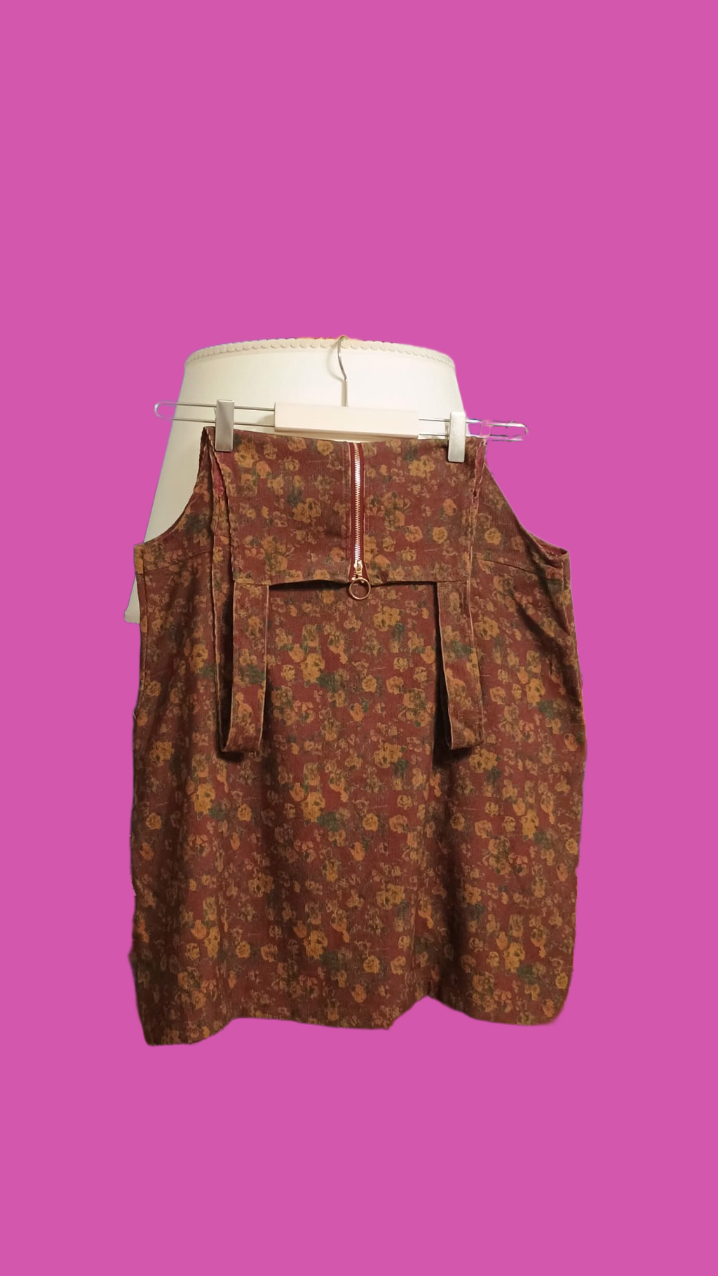 Vintage Brown Fantasy 90's Velvet Salopette Woman Size M