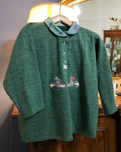 Vintage Green Pile Sweatshirt Unsiex