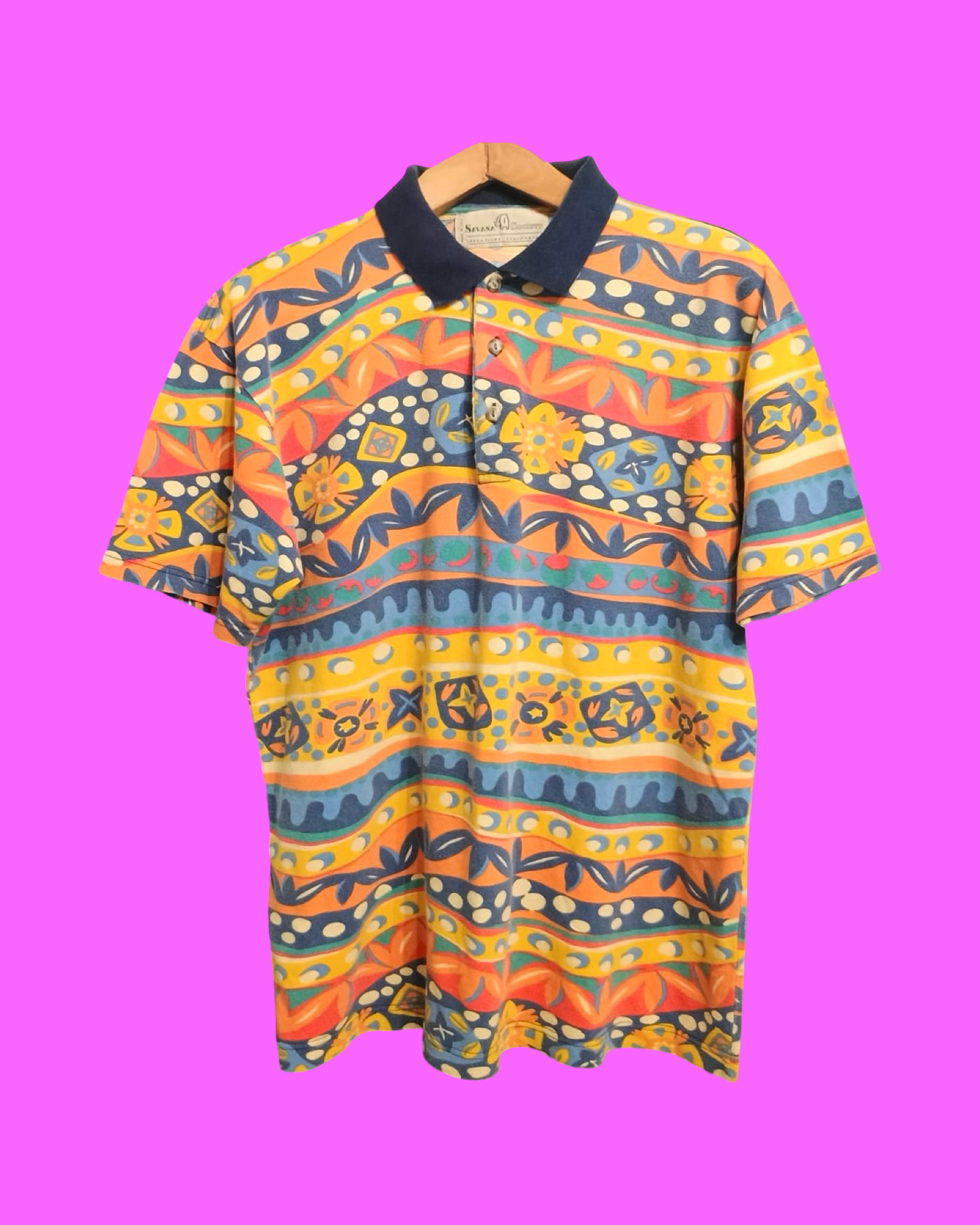 Vintage Multicolor Fantasy 90's Polo Unisex Size M