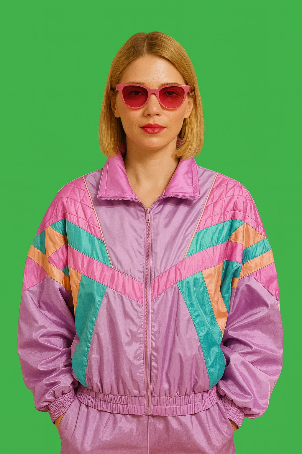 Soft Jacket Vintage Multicolor A Fantasia Anni 90 Woman Size L