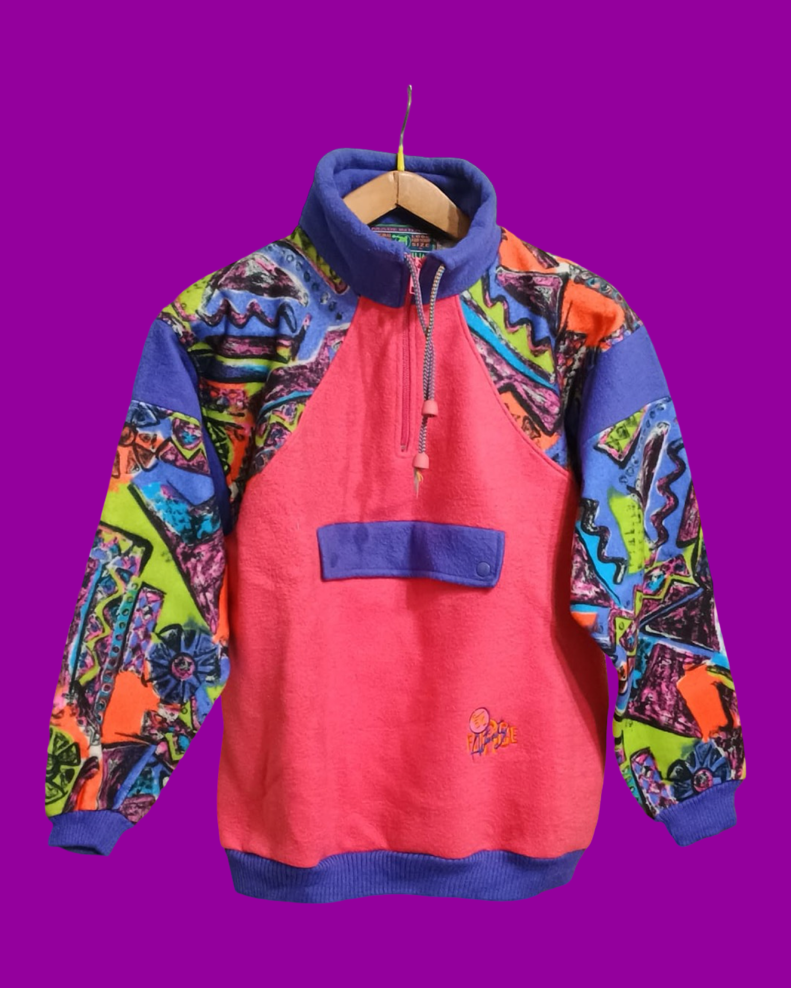 Vintage Multicolor Fantasy 90's Fleece Woman Size S