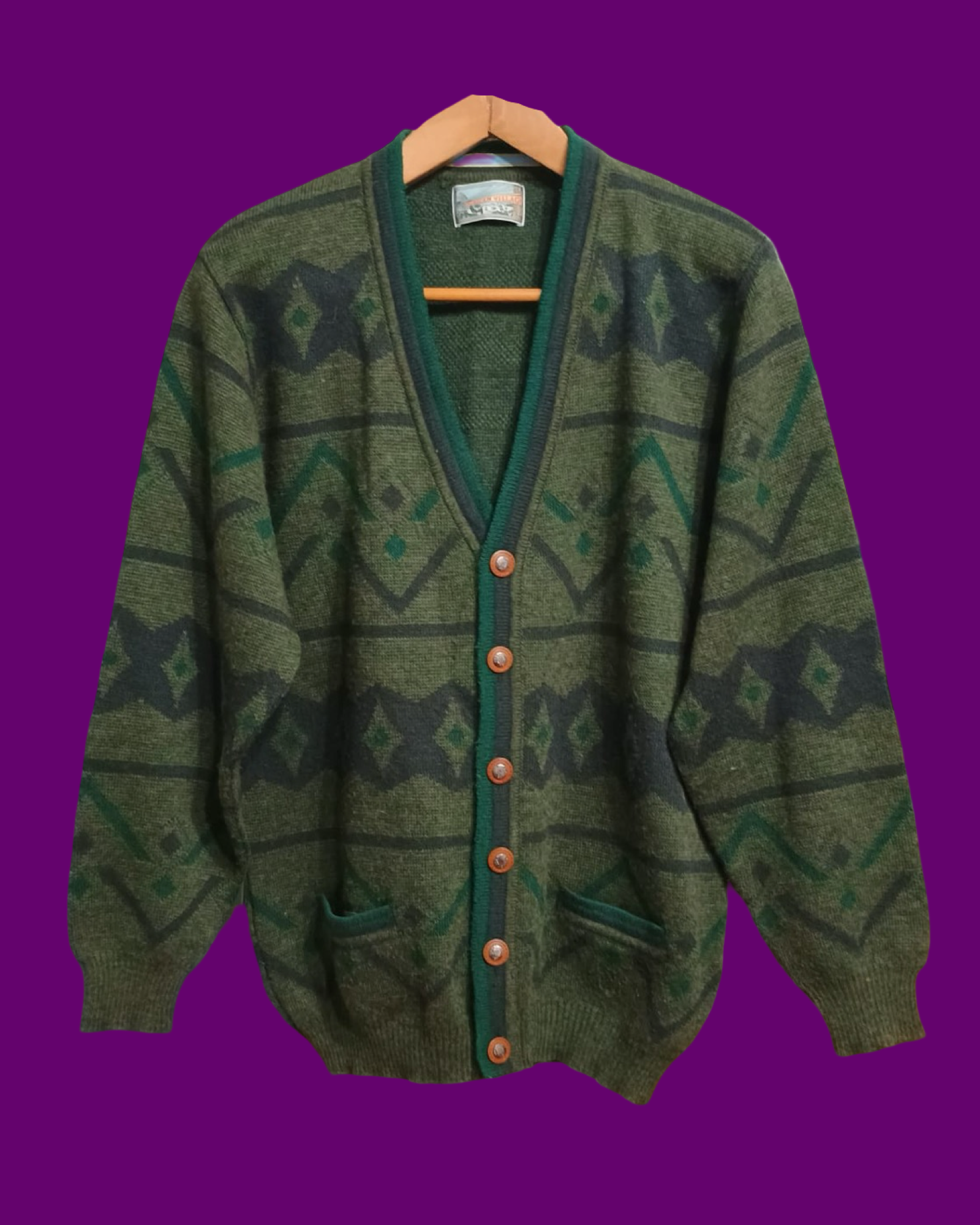 Vintage Multicolor Fantasy 90's Cardigan Unisex Size L