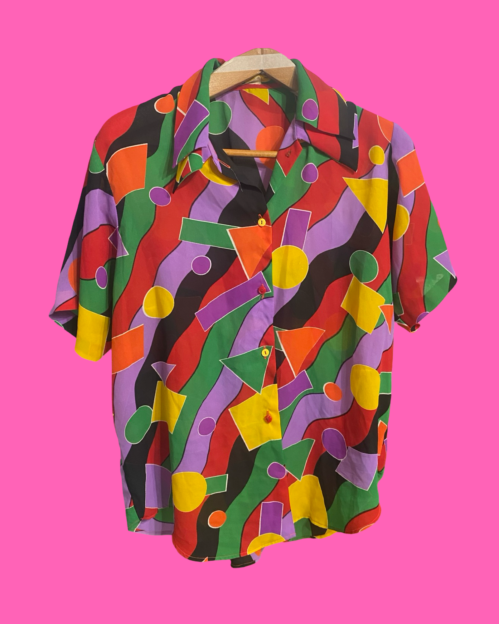 Vintage Multicolor Fantasy 90's Shirt Woman Size L
