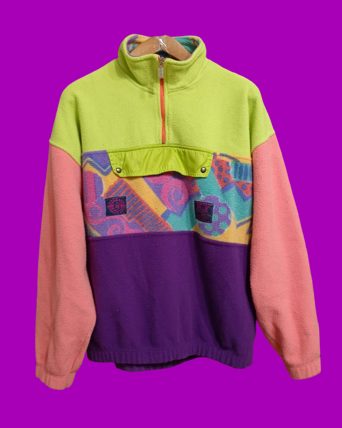Vintage Multicolor Fantasy 90's Rare Fleece Unisex Size L