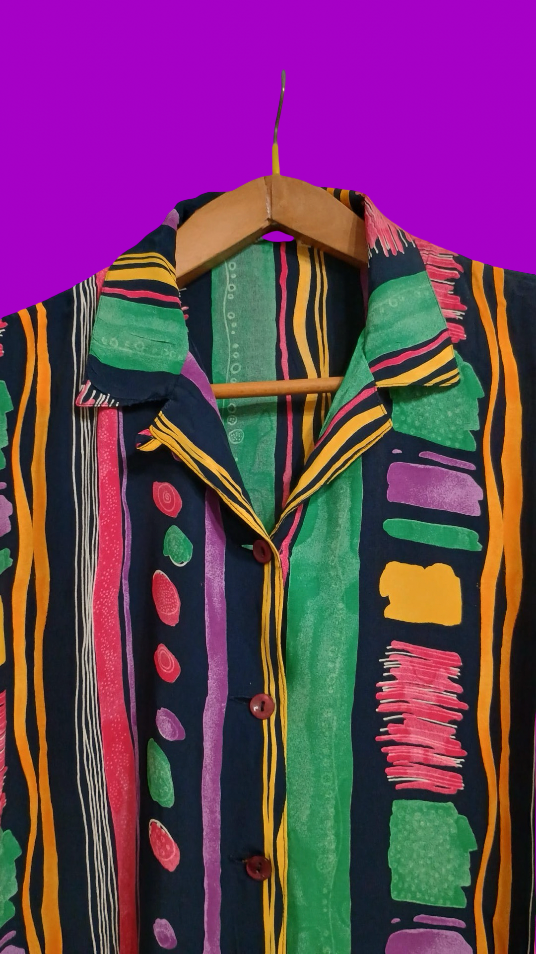 Vintage Multicolor Fantasy 90's Shirt Woman Size M