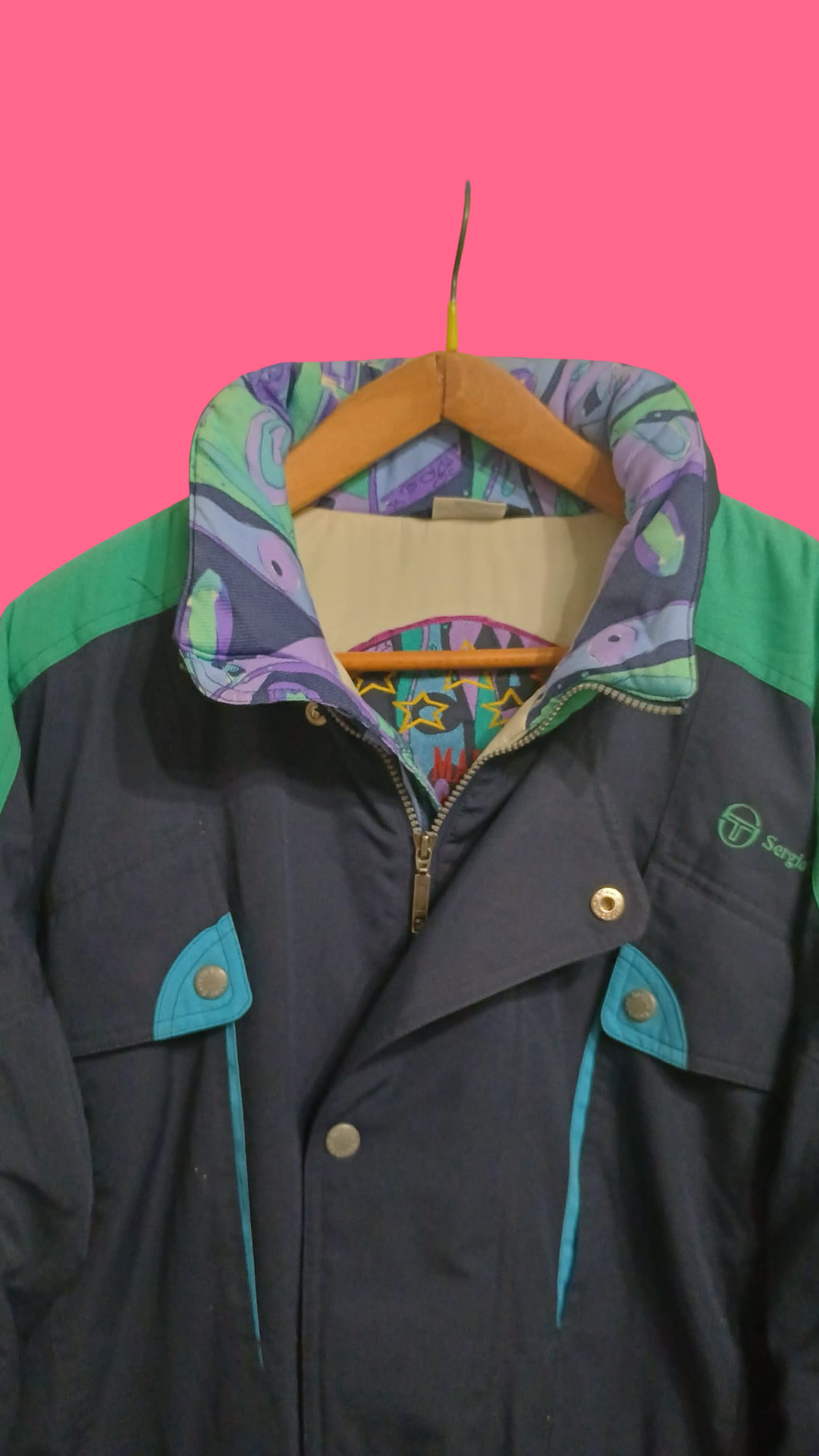 Vintage Multicolor Fantasy 90's Sergio Tacchini Snow Jacket Unisex Size L