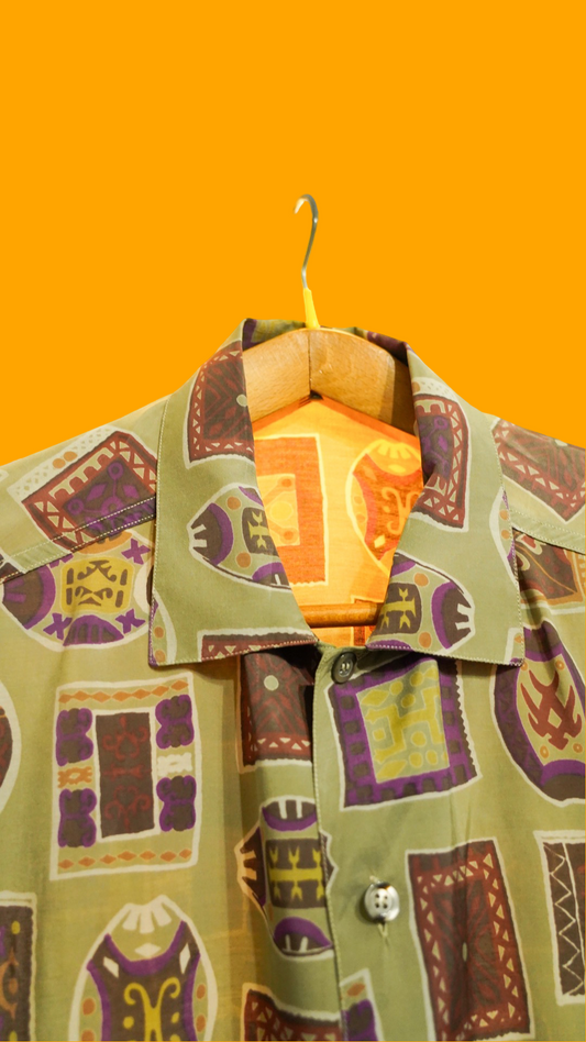 vintage Chemise Fantaisie Multicolore Unisexe Taille L