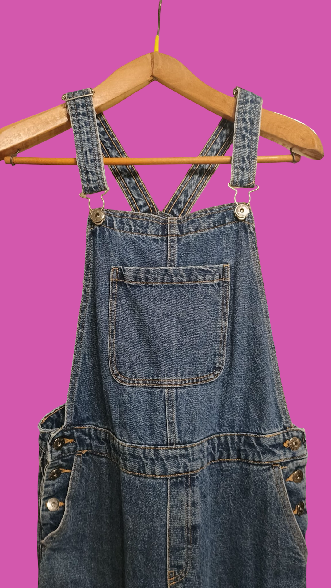 Vintage Blue 90's Jeans Salopette Woman Size M