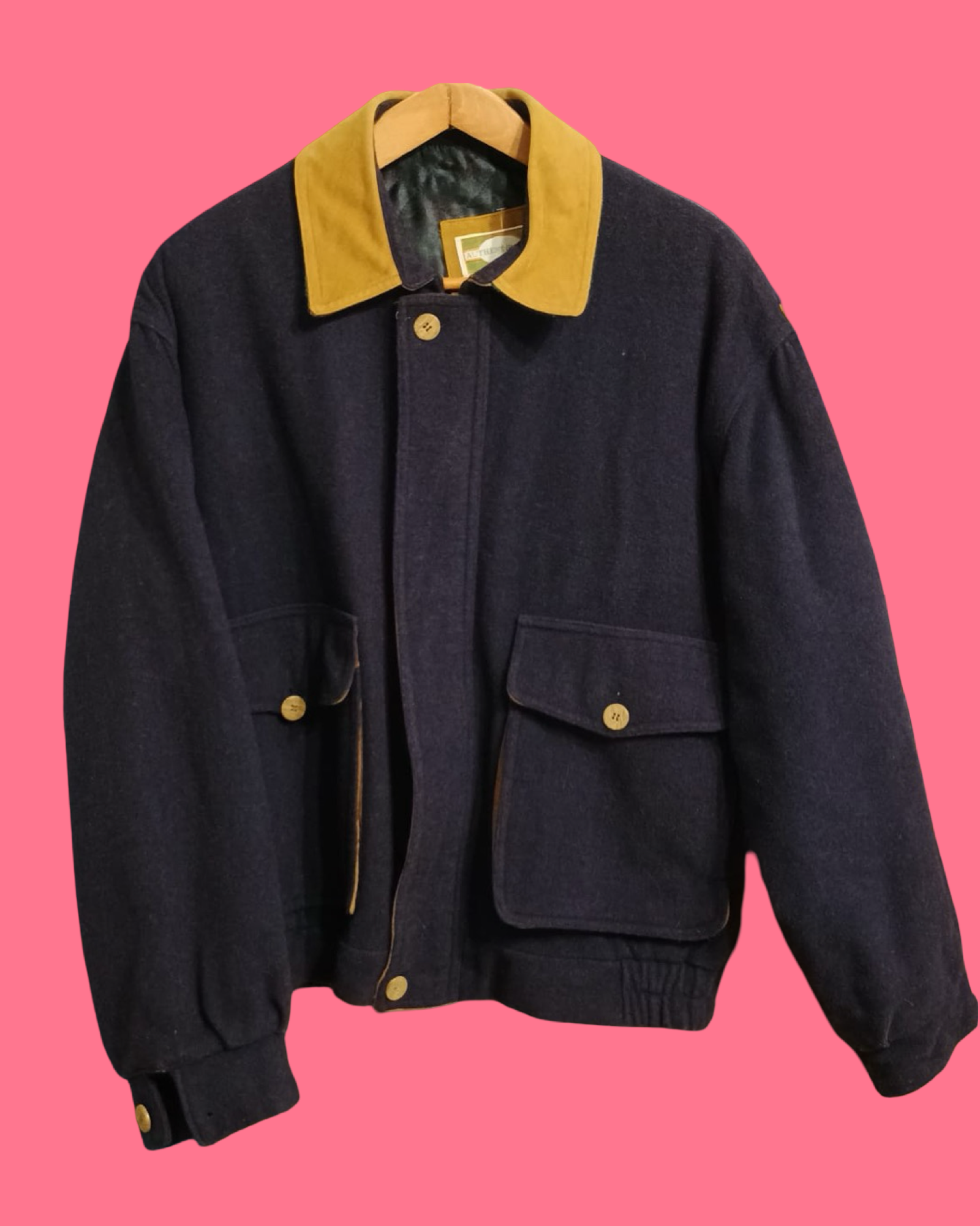 Vintage Green 90's Wool Coat Unisex Size L