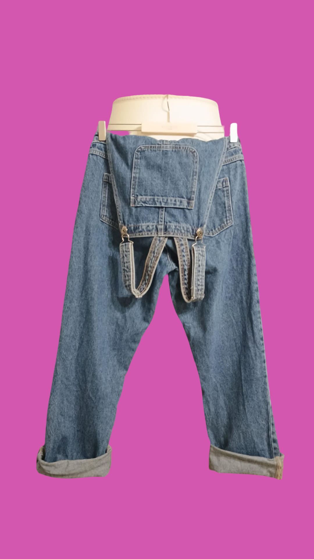 Vintage Blue 90's Jeans Salopette Woman Size M