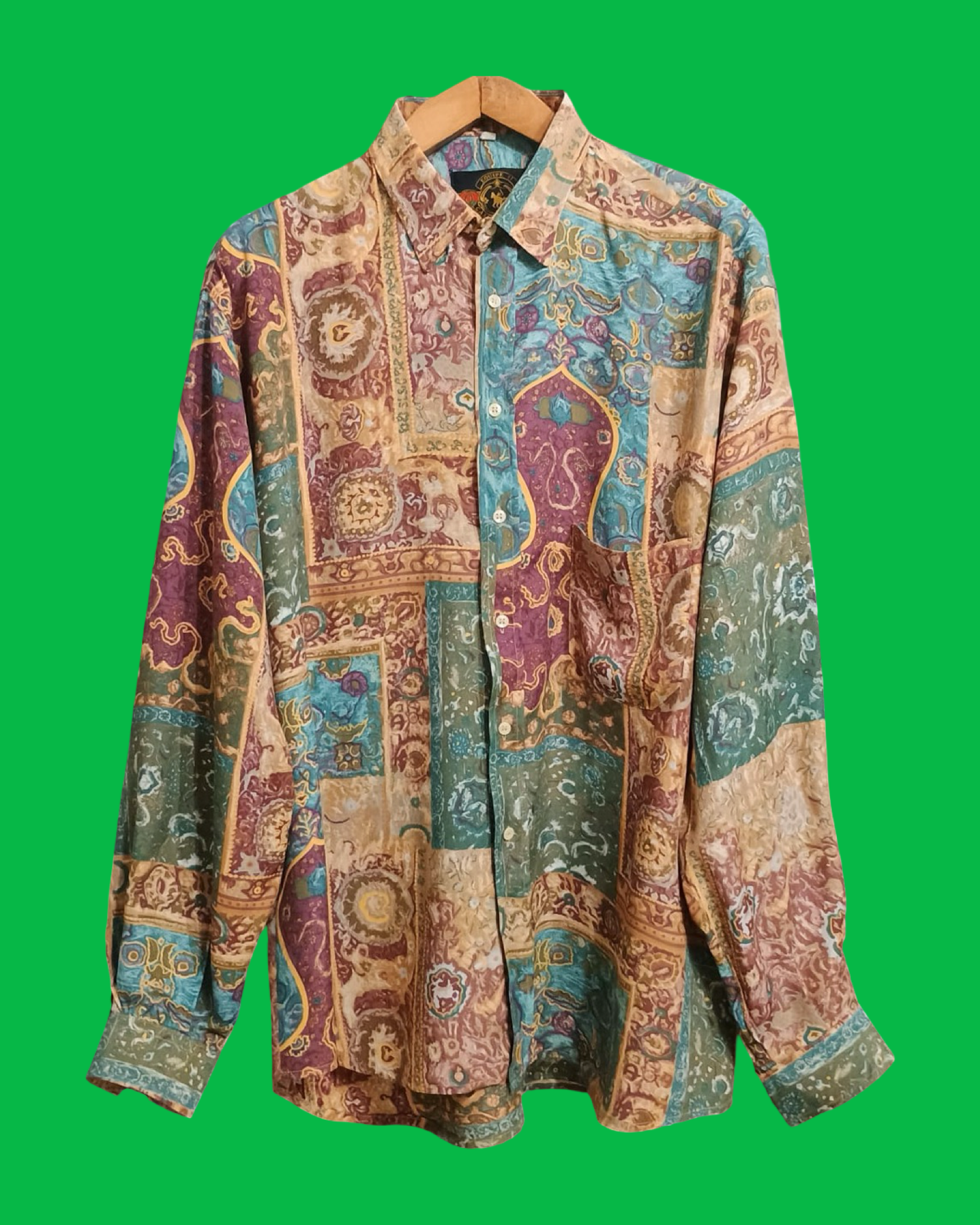 Vintage Multicolor Fantasy 90's Polo Shirt Unisex Size M