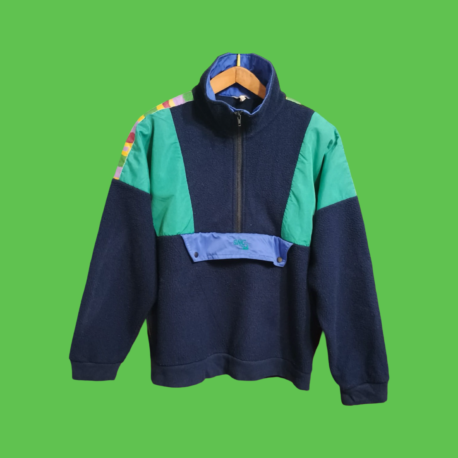 Sweatshirt Vintage Multicolor A Fantasia Anni 90 Unisex Size L