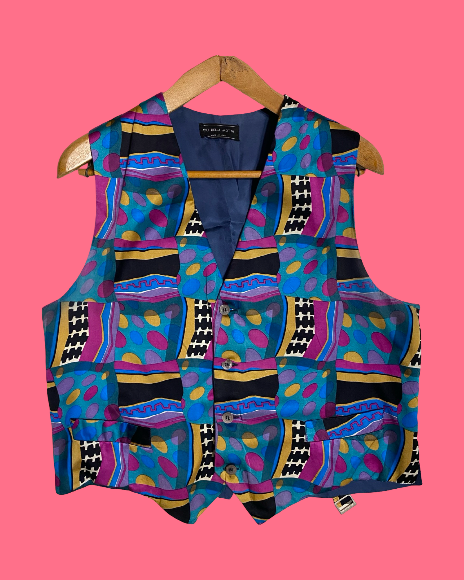 Vintage Multicolor Fantasy 90's Gilet Unisex Size M
