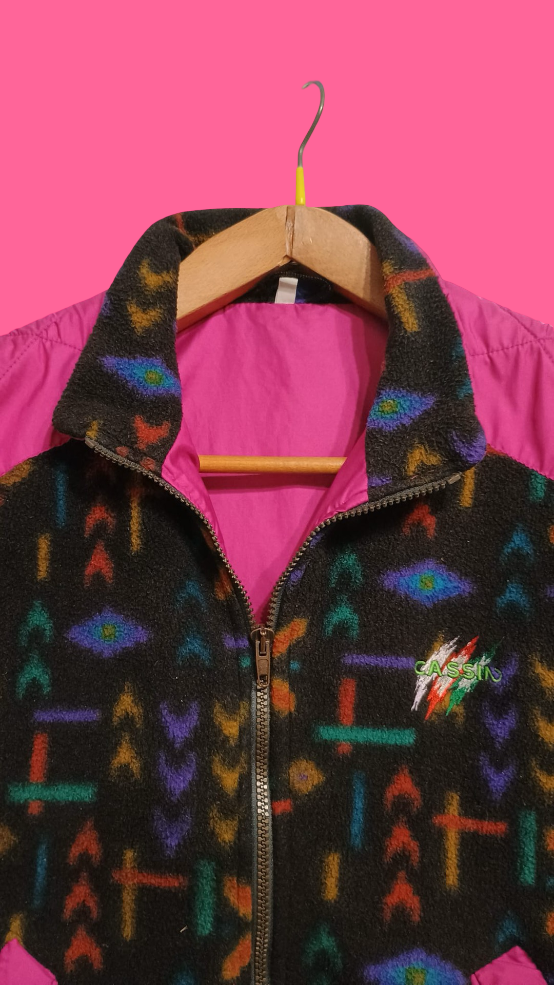 Vintage Multicolor Fantasy 90's Fleece Gilet Unisex Size M