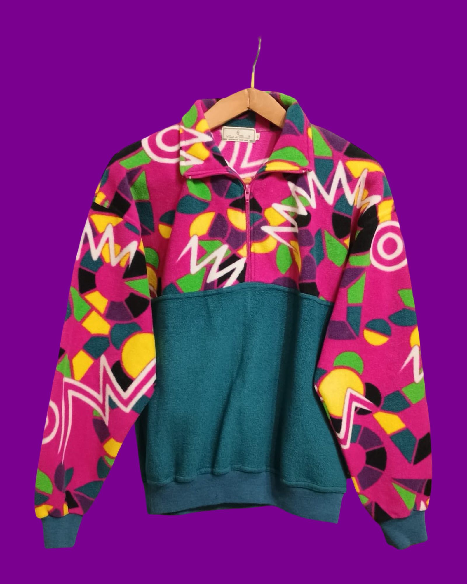 Vintage Multicolor Fantasy 90's Fleece Woman Size S