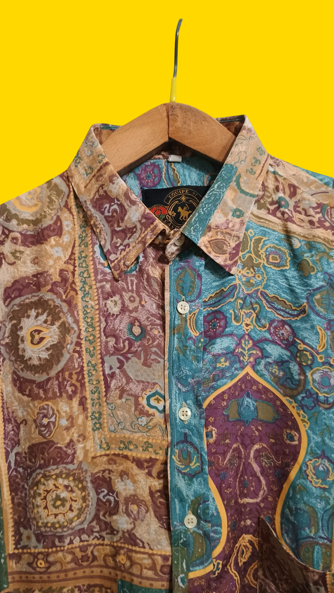 Vintage Multicolor Fantasy 90's Polo Shirt Unisex Size M