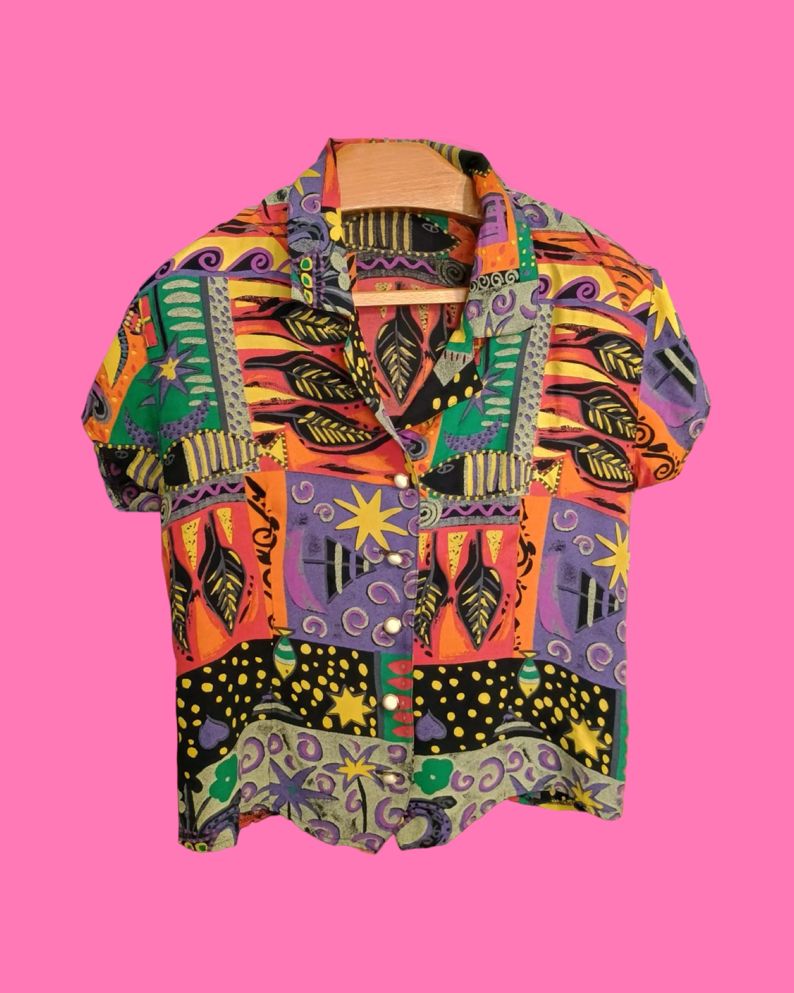 Vintage Multicolor Fantasy 90's Shirt Woman Size M