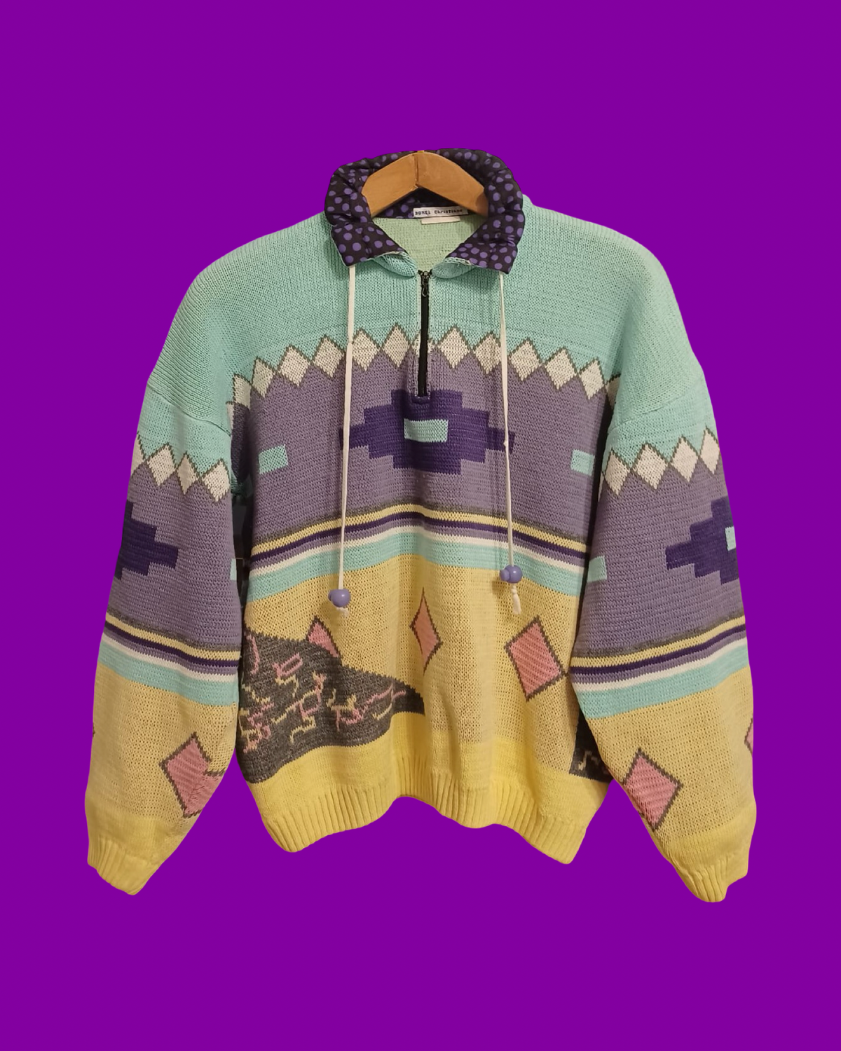 Vintage Multicolor Fantasy 90's Sweater Woman Size M