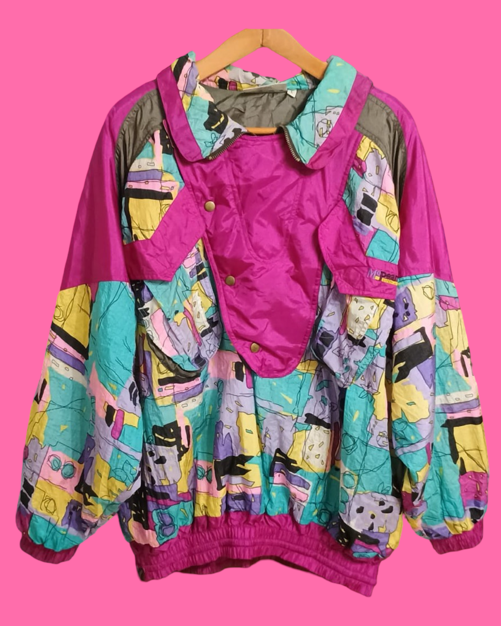 Vintage Multicolor Fantasy 90's Snow Jacket Woman Size XL