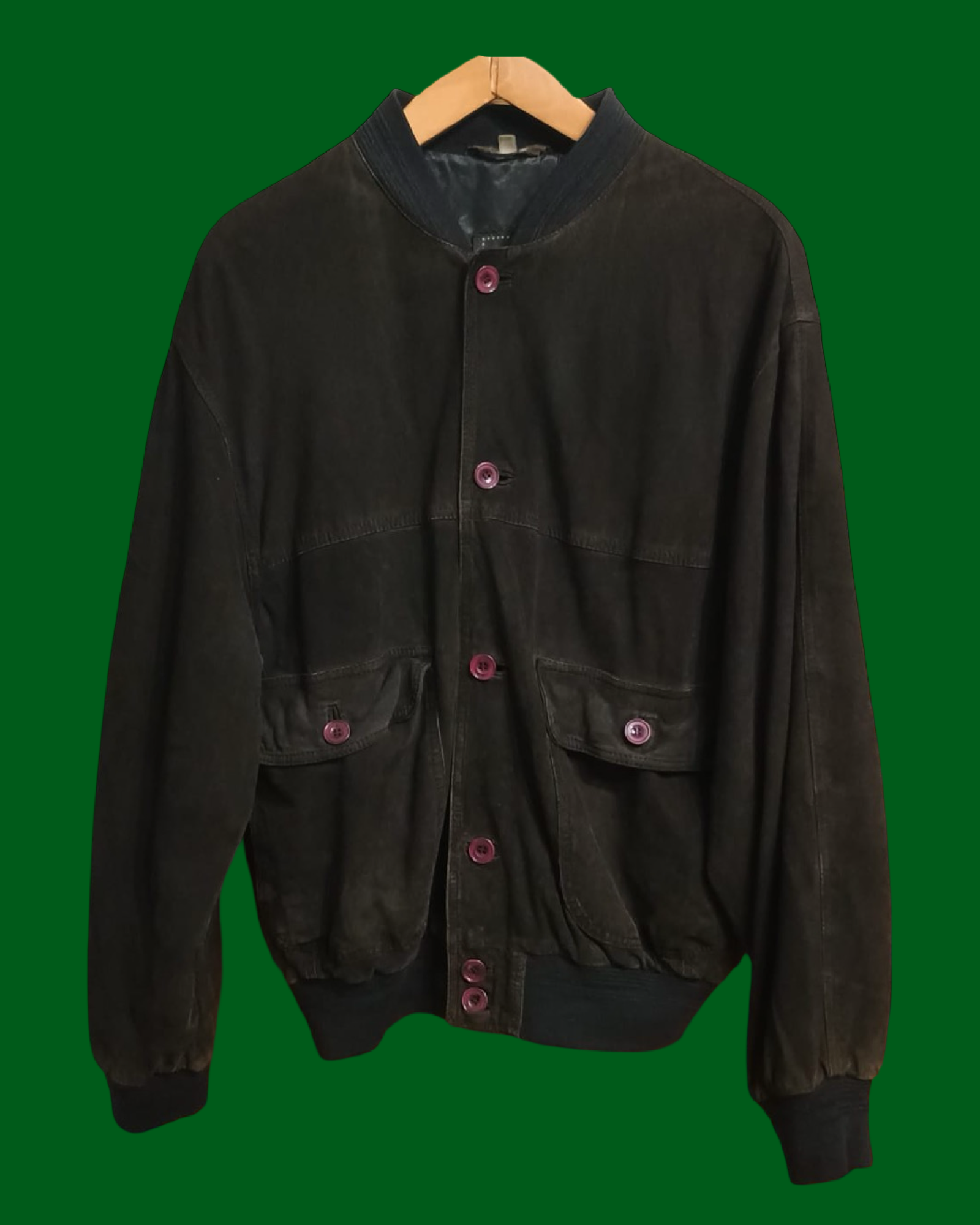 Vintage Black Fantasy 90's Spring Camoscio Jacket Unisex Size M