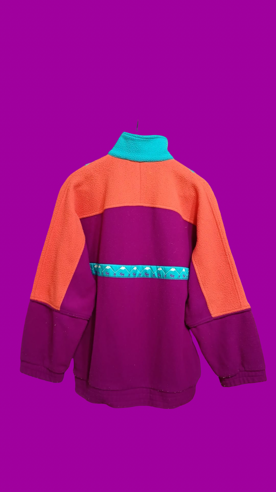 Vintage Multicolor Fantasy 90's Rare Fleece Woman Size L