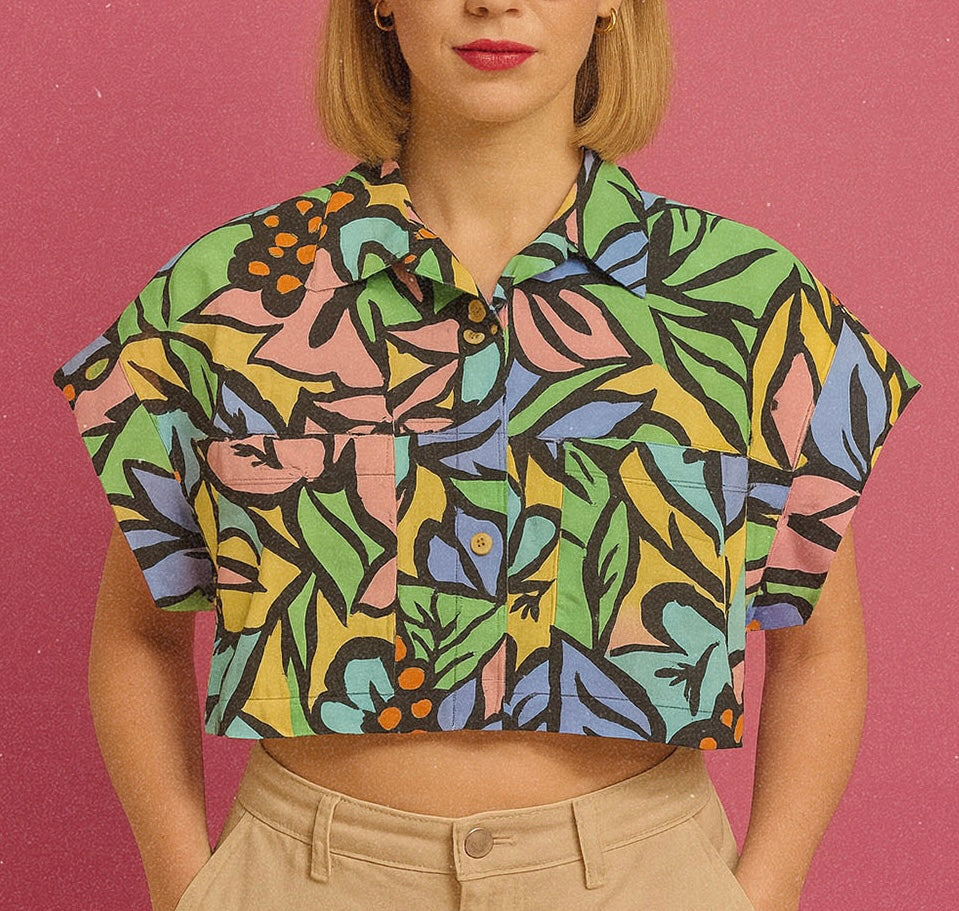 Vintage Multicolor Fantasy 90's Shirt Woman Size S