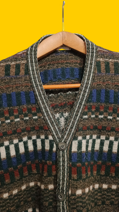 Maglione Vintage Multicolor A Fantasia Anni 90 Unisex Size M