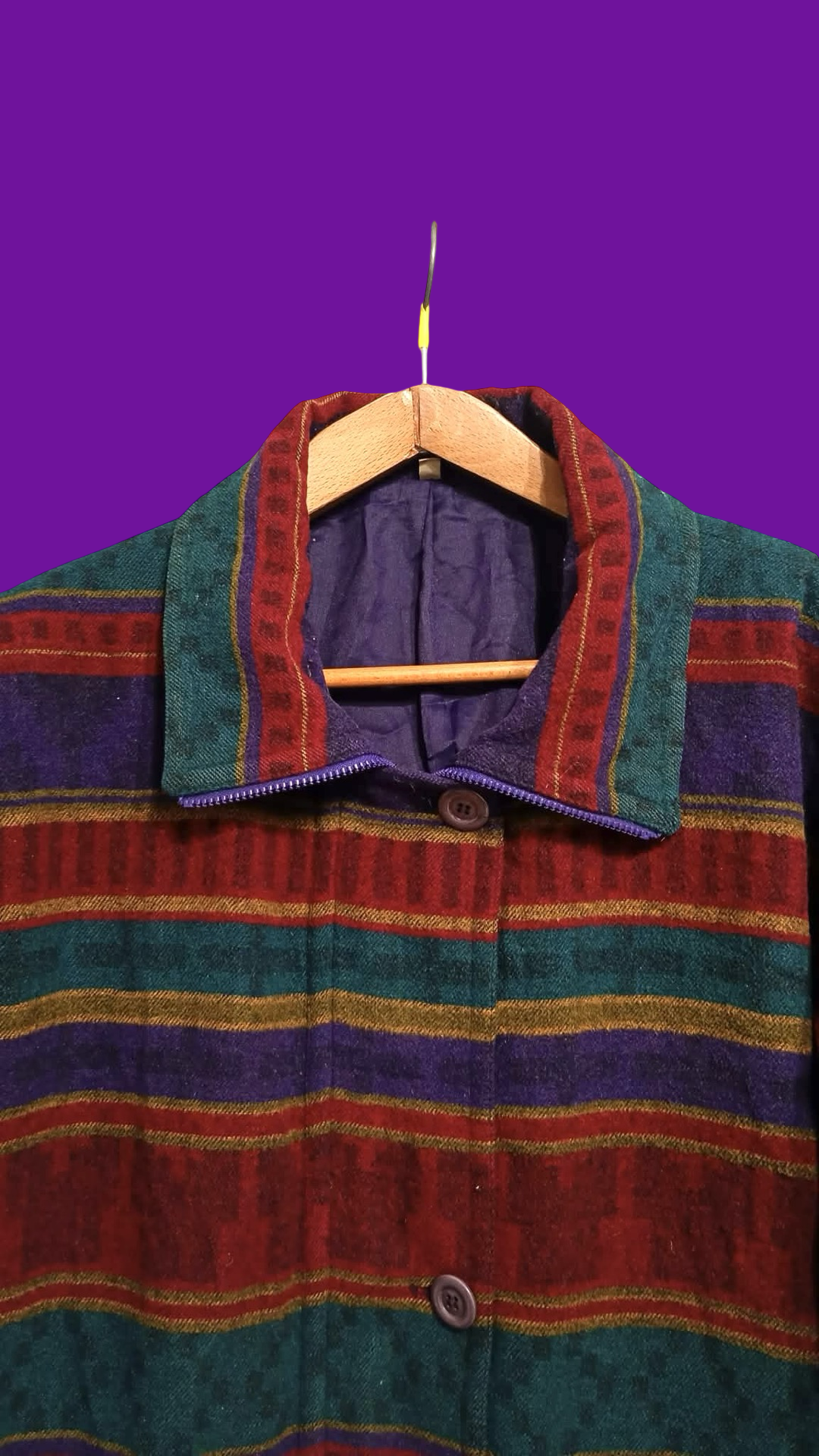 Vintage Multicolor Fantasy 90's Rare Coat Woman Size XL