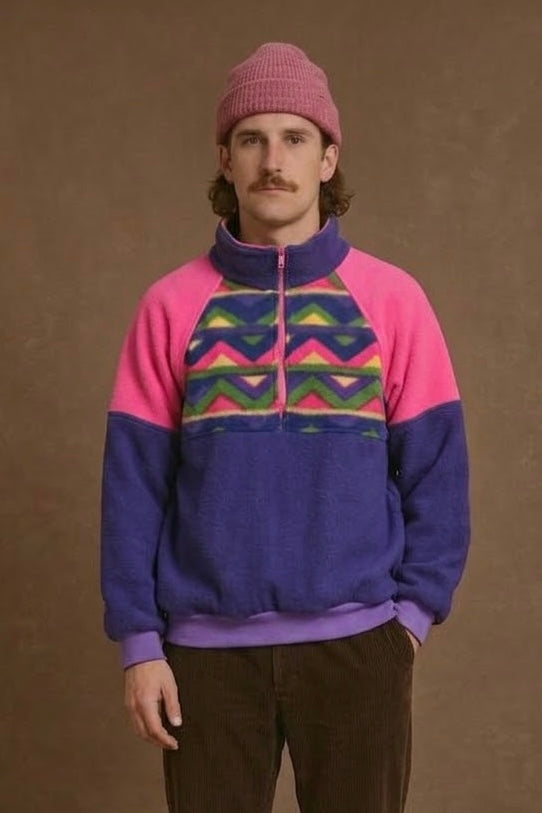 Vintage Multicolor Fantasy 90's Fleece Unisex Size M