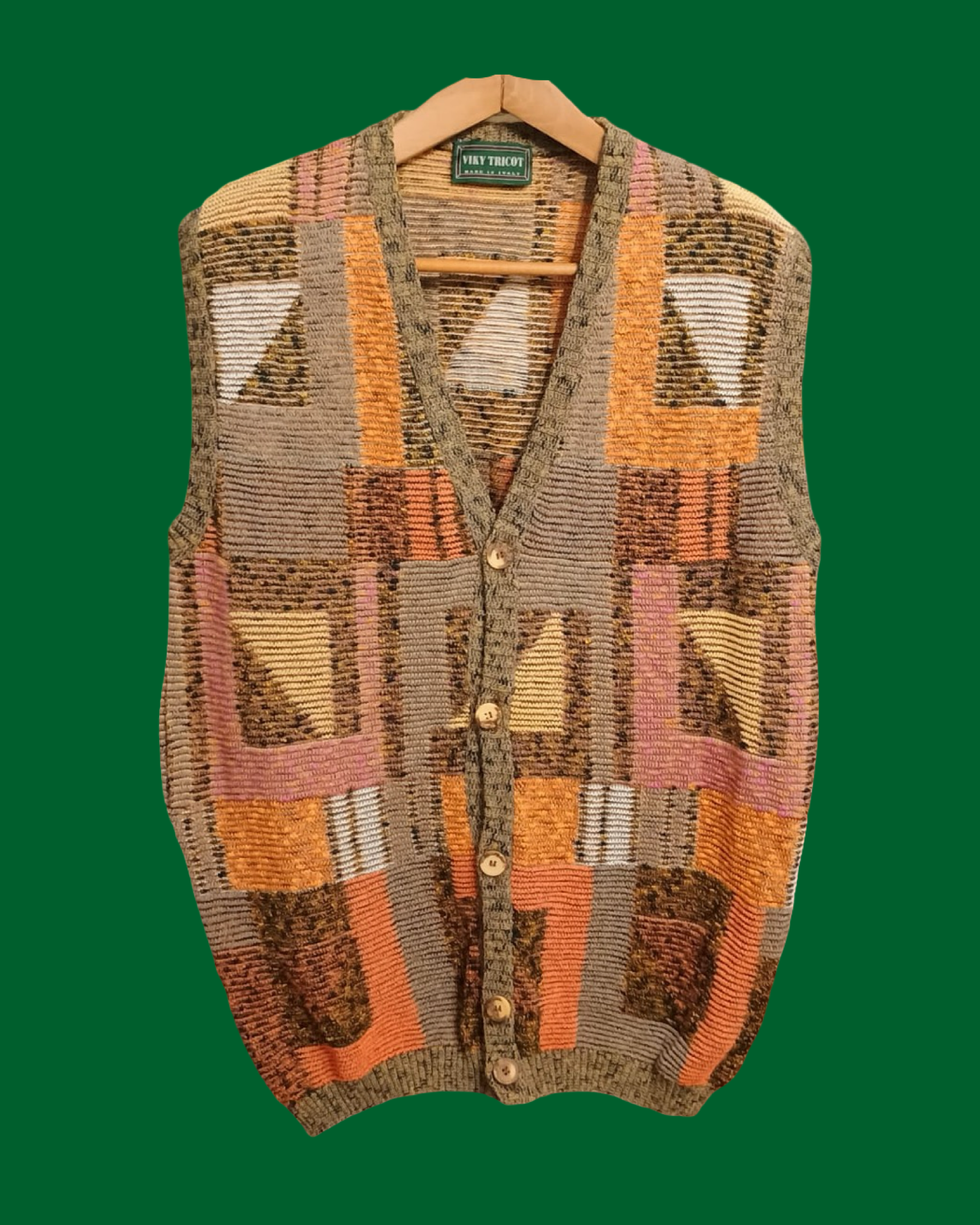 Vintage Multicolor Fantasy 90's Gilet Unisex Size L
