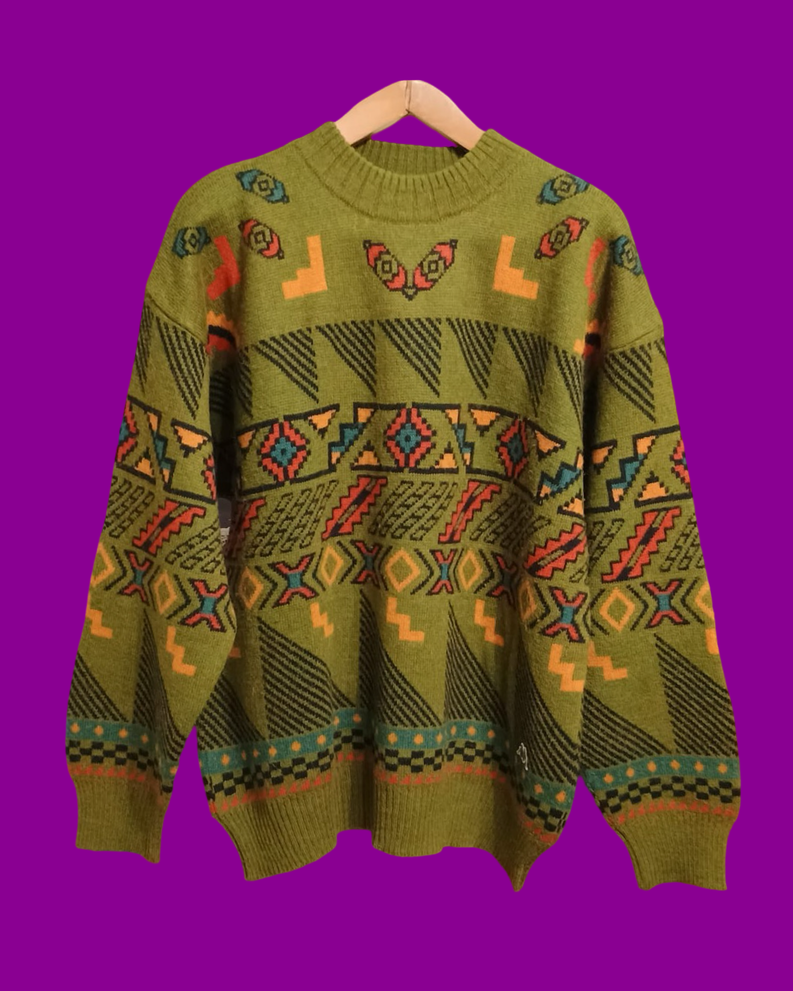 Vintage Multicolor Fantasy 90's Sweater Unisex Size L