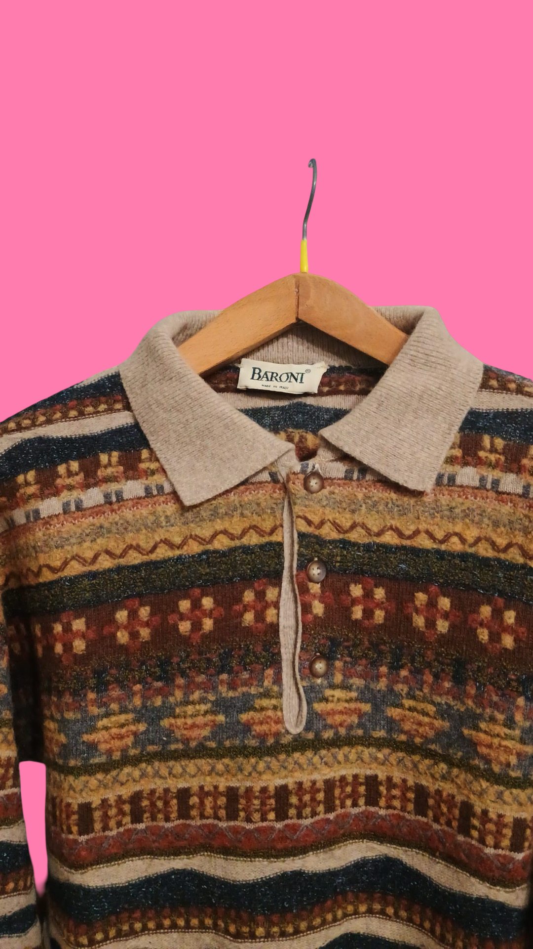 Vintage Multicolor Fantasy 90's Sweater Unisex Size L