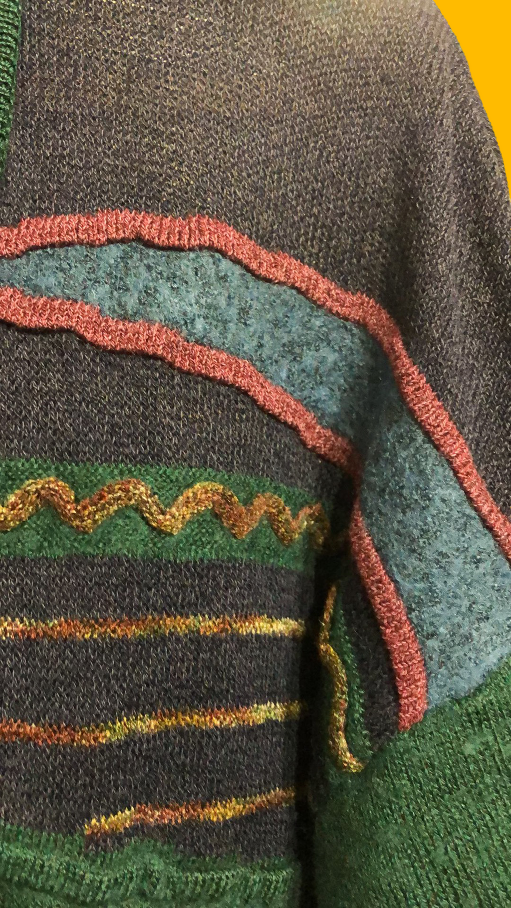 Maglione Vintage Multicolor A Fantasia Anni 90 Unisex Size L