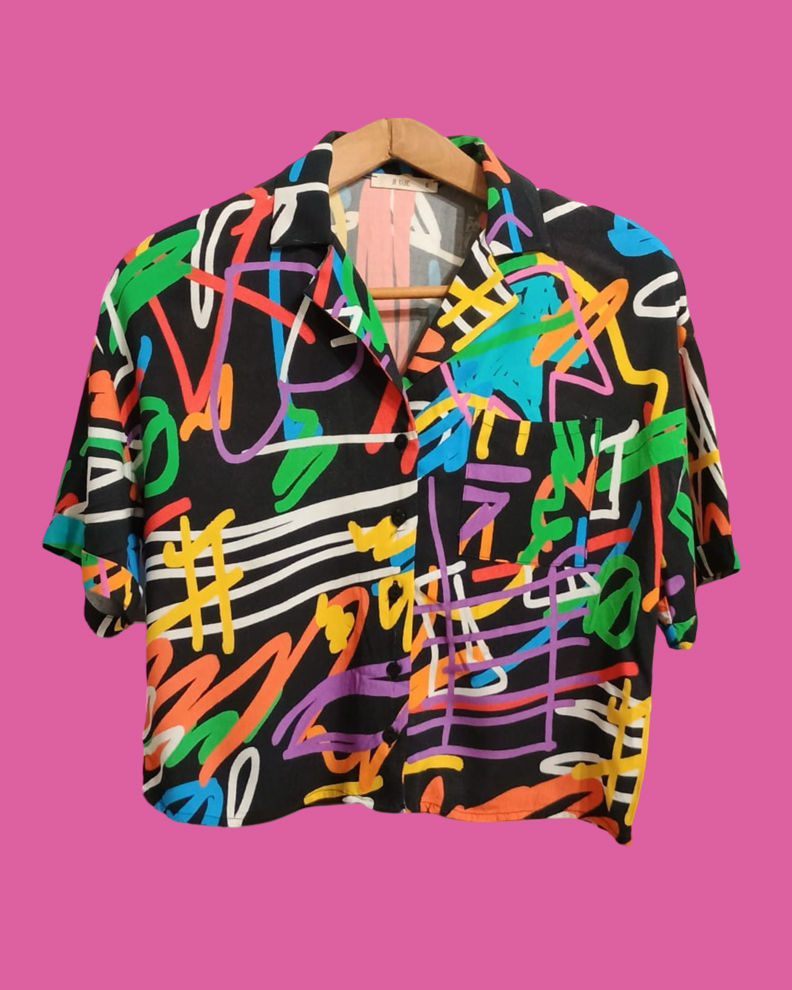 Vintage Style Multicolor Fantasy Shirt Woman Size S