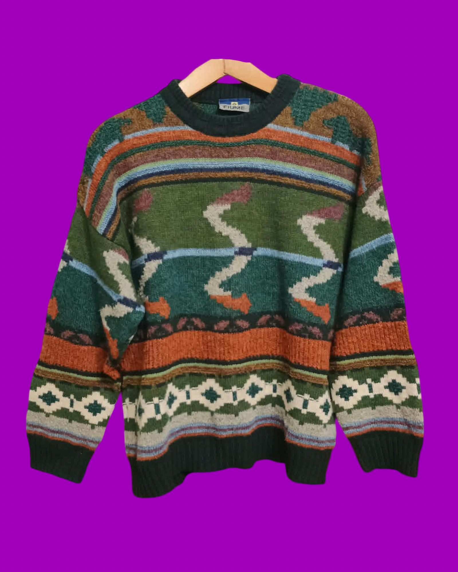 Vintage Multicolor Fantasy 90's Sweater Unisex Size M