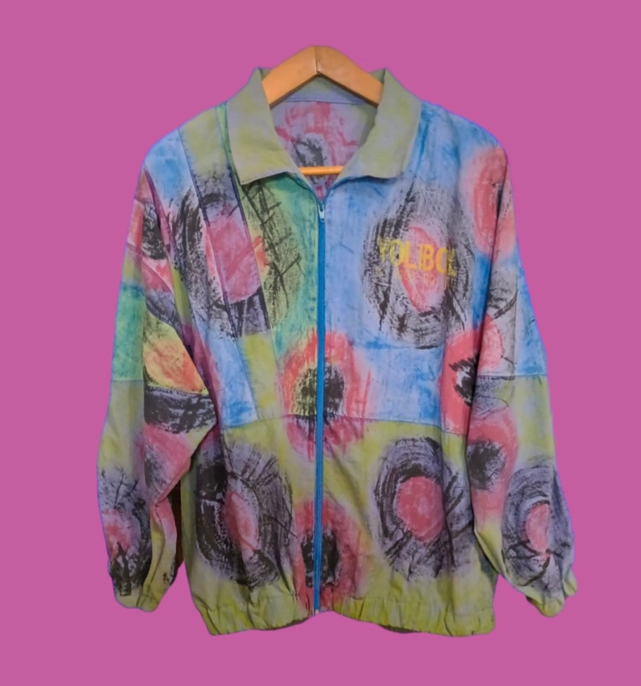 Sweatshirt Vintage Multicolor A Fantasia Anni 90 Unisex Size S