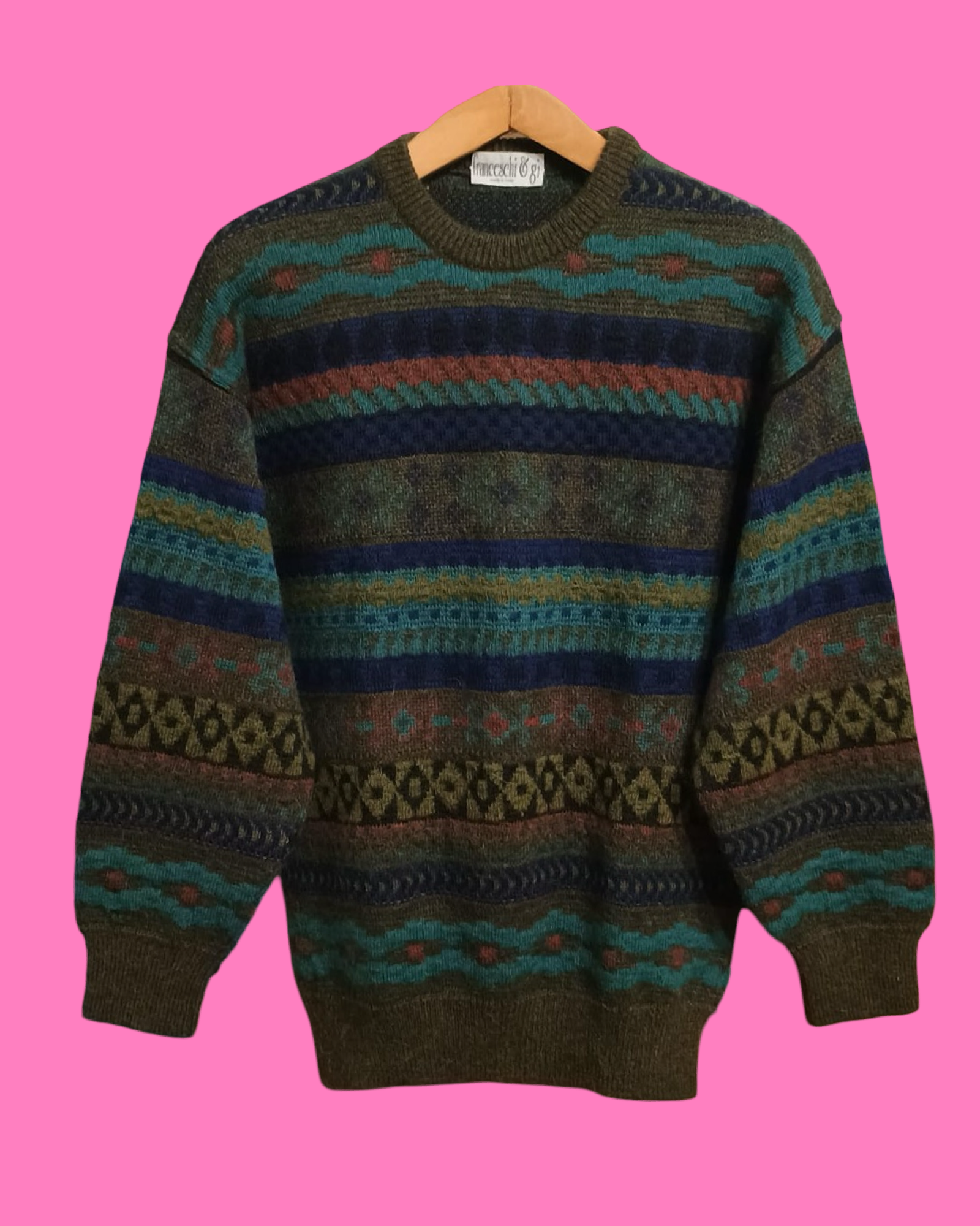 Vintage Multicolor Fantasy 90's Sweater Unisex Size M