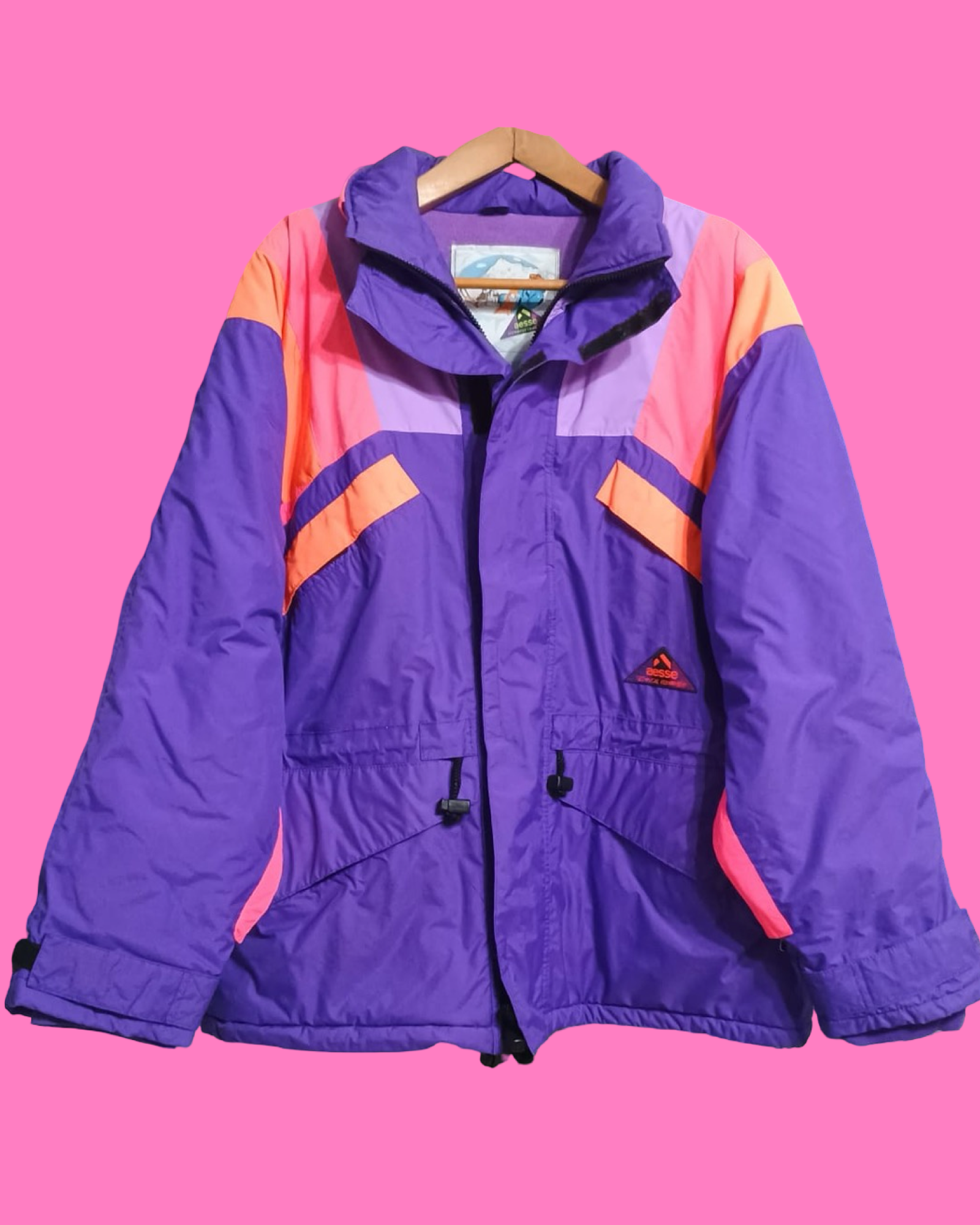 Vintage Multicolor Fantasy 90's Aesse Winter Snow Jacket Unisex Size L