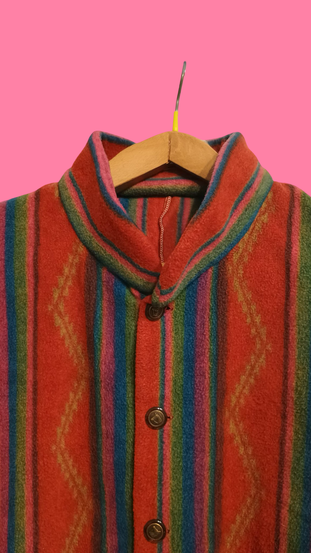 Vintage Multicolor Fantasy 90's Pile Gilet Unisex Size M