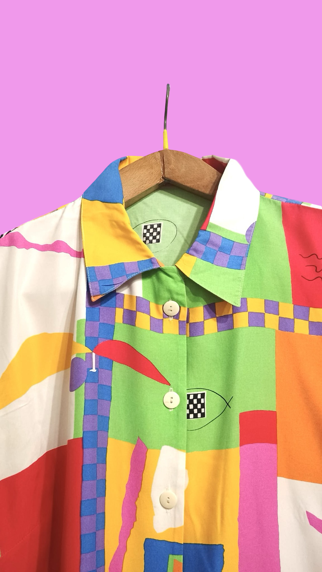 Vintage Multicolor Fantasy 90's Shirt Woman Size L
