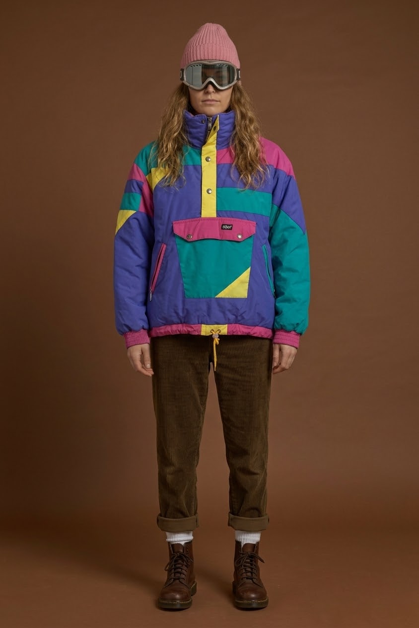 Vintage Multicolor Fantasy 90's Rare Snow Jacket Woman Size S