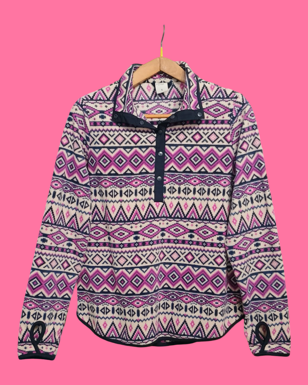 Vintage Multi Fantasy 90's Pile Sweatshirt Sweatshirt Woman Size M