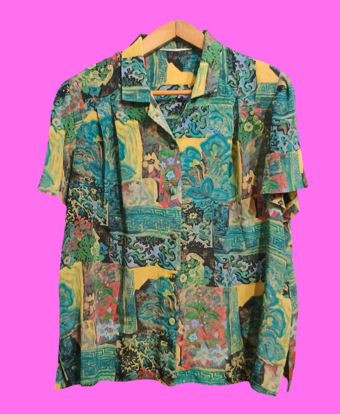 Vintage Multicolor Fantasy 90's Shirt Woman Size M
