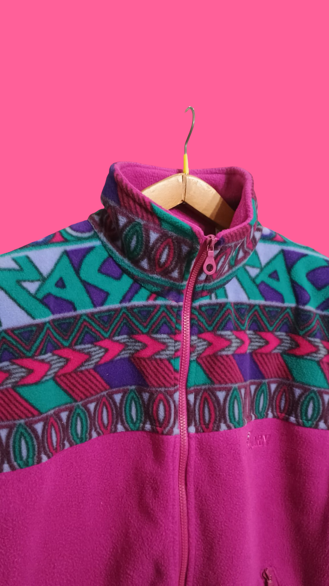 Vintage Multicolor Fantasy 90's Fleece Gilet Unisex Size L