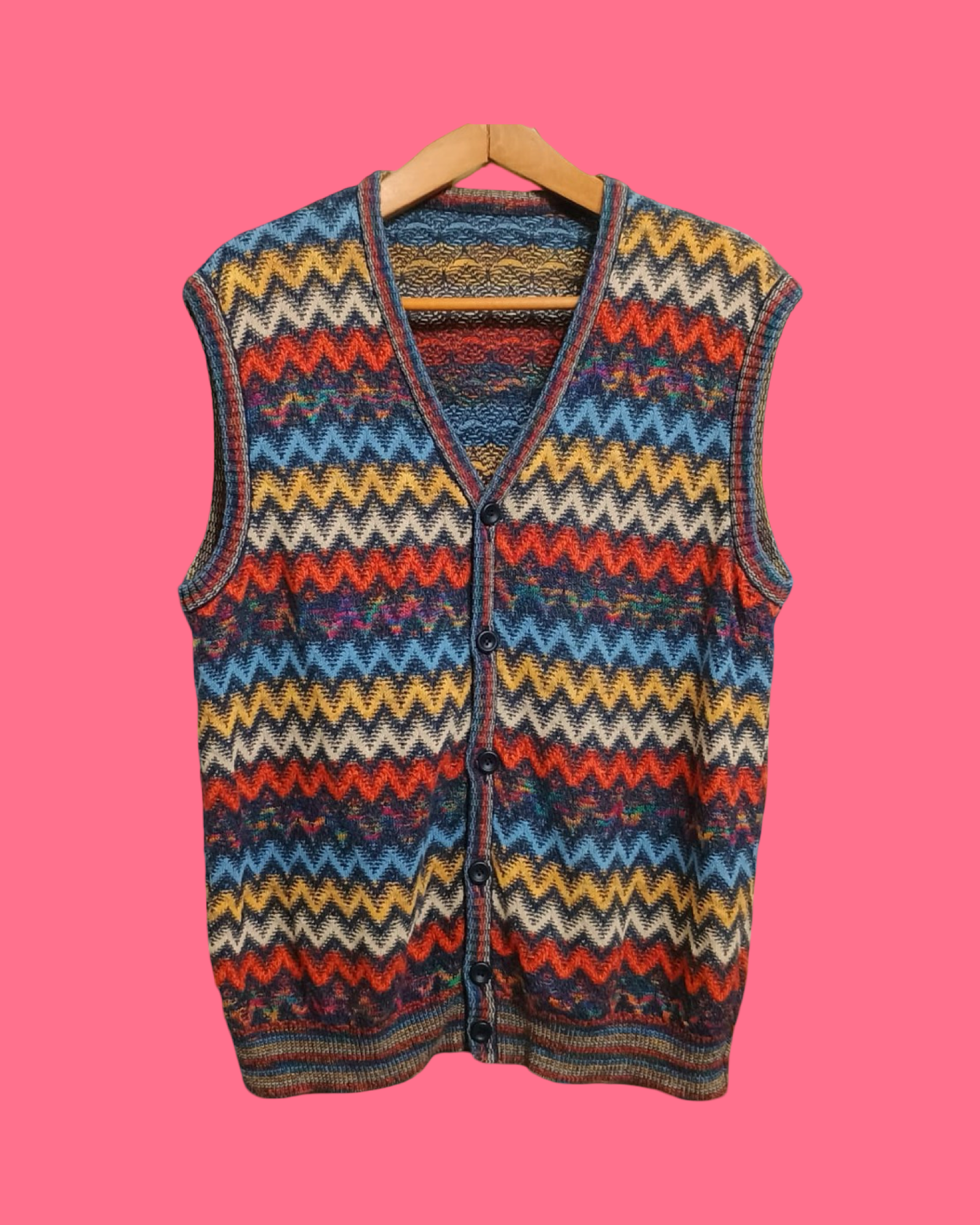 Vintage Multicolor Fantasy 90's Gilet Unisex Size L