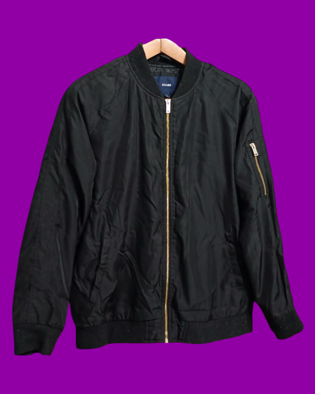 Vintage Black Spring Bomber Unisex Size M