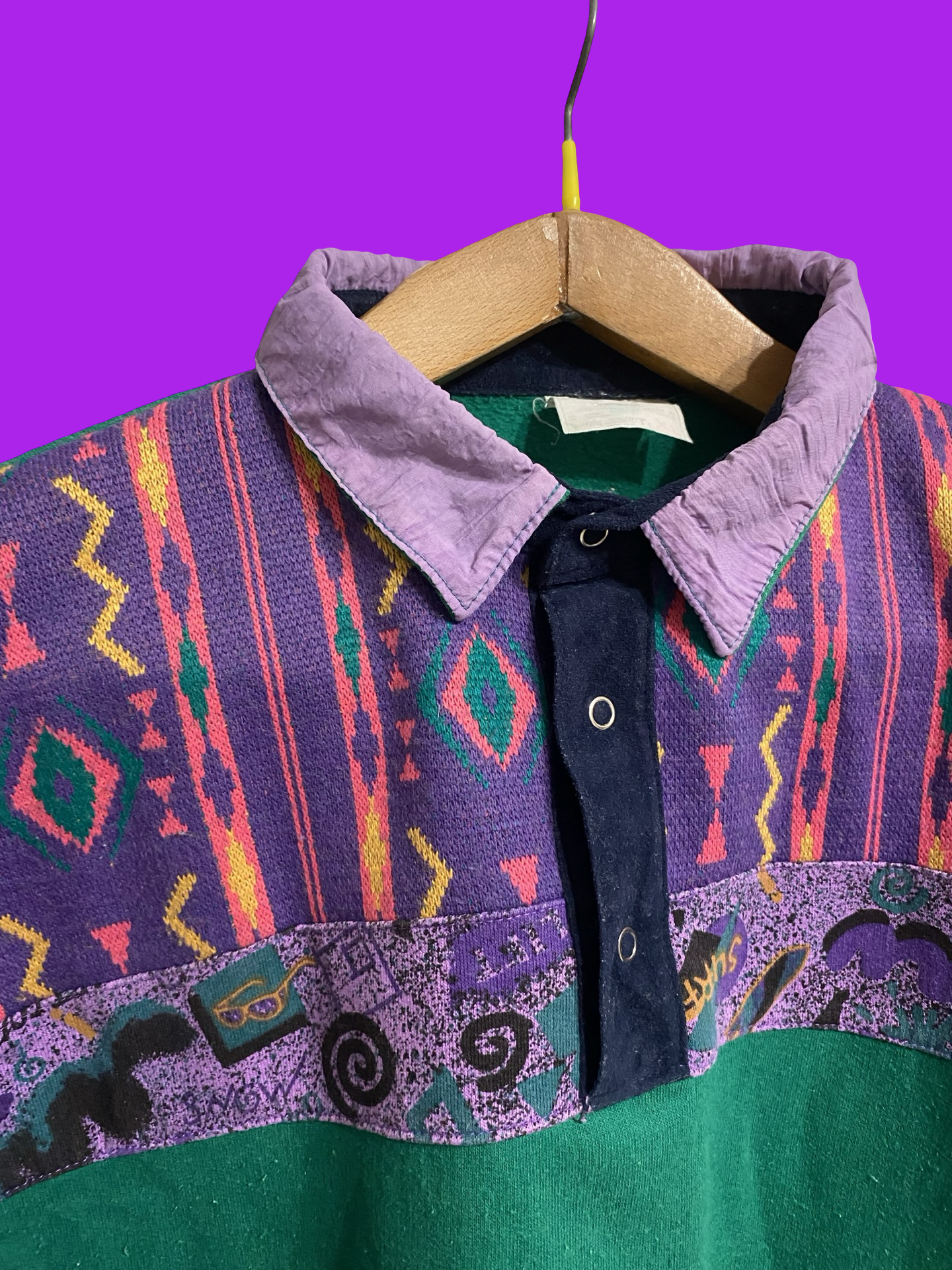 Vintage Multicolor Fantasy 90's Fleece Unisex Size M